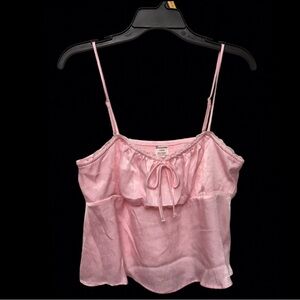 Pink Satin Spaghetti Strap Top 🌸